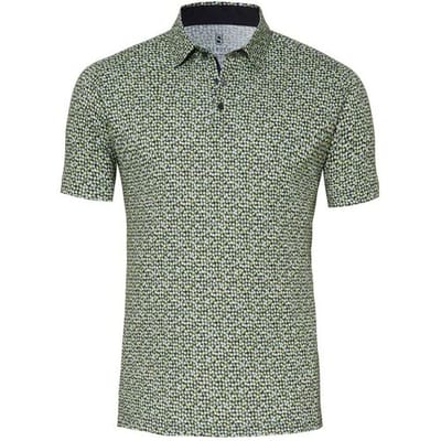 Desoto Polo Casual Allover Fantasy Dots Pattern Groen-Blauw-Multi / male