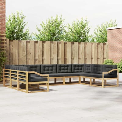 vidaXL - Buiten - bank - set - 9 - st - Wit - en - antracietkleurig