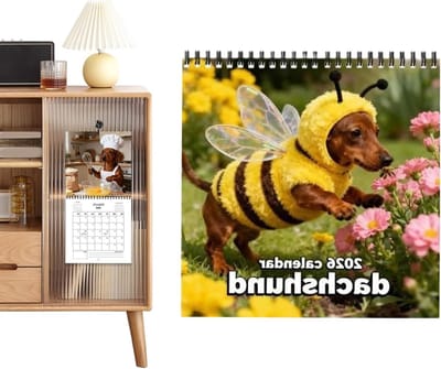 Wandkalender 2026 - Hond Agenda - Afspraken Plannen - Decoratieve Functionaliteit - 40x28 cm - Multicolor