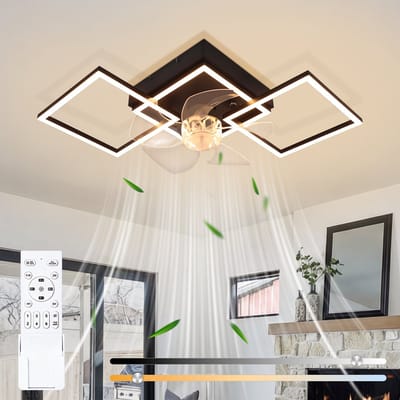 NETTLIFE Moderne Plafondlamp met Ventilator LED - 68cm - 6 Standen - Dimbaar - Met Afstandsbediening en Timer - Voor Woonkamer & Eetkamer