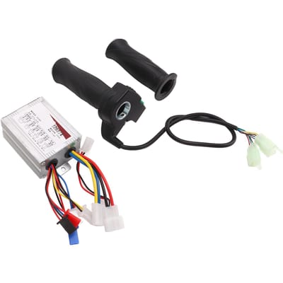Contrôleur de moteur à balais 36V 500W avec kit poignée d'accélérateur Contrôleur de vélo électrique Ensemble poignée d'accélérateur black