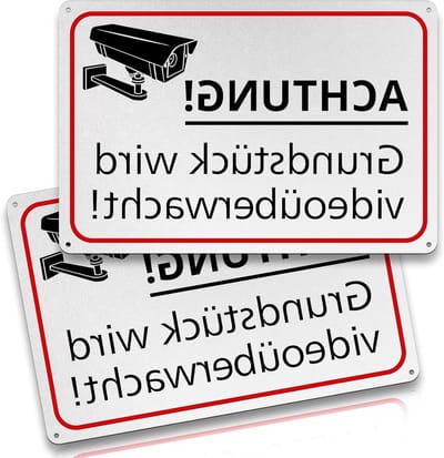 Waarschuwingsbord - Camerabewaking - Veiligheid Aangeven - Directe UV-Opdruk - 30x20 cm - Wit