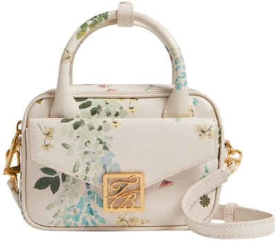 Ted Baker Leren Handtas Schoudertas Anibell Detail Floral Mini Leather Crossbody Bag Ecru Crème
