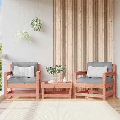 Tuinstoelen Douglas - Balkonstoel Terrasstoel - Buiten Ontspannen - Massief Hout - 70 x 62 x 70.5 cm - Naturel
