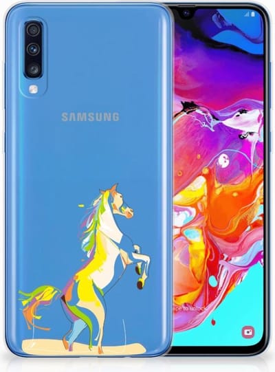 Samsung Galaxy A70 Telefoonhoesje met Naam Horse Color