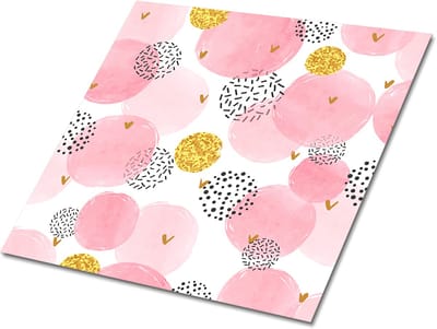Tulup PVC Tegels - Stippen Vinyl Tegels - 30 cm x 30 cm - Roze Wand PVC Tegels - 9 stuks - Zelfklevende Vinyltegels - Op planten gebaseerd Plaktegels - Vinyl Tegels Zelfklevend - Plaktegels keuken en Badkamer