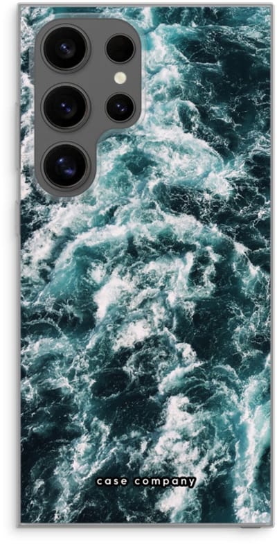 Case Company® - Hoesje geschikt voor Samsung Galaxy S24 Ultra hoesje - Zee golf - Soft Cover Telefoonhoesje - Bescherming aan alle Kanten en Schermrand