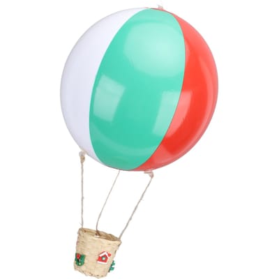 Heteluchtballon met rotan mand PVC gekleurde hangende luchtballondecoratie voor kerstversiering