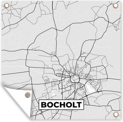 Tuin poster Bocholt - Kaart - Stadskaart - Plattegrond - Duitsland - 200x200 cm - Tuindoek