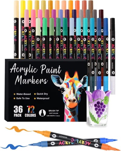 Alcohol Markers - Acryl Markers - Meerkleurig - Dubbelzijdige Penseel- en Fijntip - Watervast - Voor Kinderen en Volwassenen