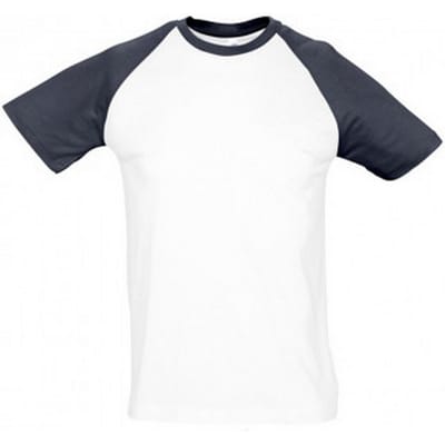 SOLS Heren Funky Contrast T-Shirt met korte mouwen (Wit/Zwaar)