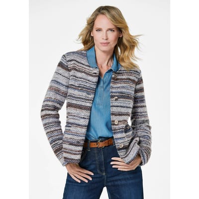 Jas met streepjeslook - blauw / gedess. - Gr. 42 van Goldner Fashion