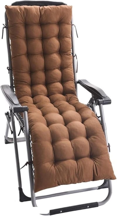 Buitenkussen met rugleuning - Dikke kussen - Buiten ontspannen - Royale vulling - 48 x 155 cm - Bruin