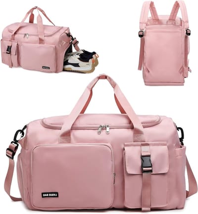 Sporttas voor Mannen en Vrouwen, 42 Liter, Reis- en Sporttas met Schoencompartiment, Waterdichte Vak, Vouwbare Weekendtas, Fitness- en Zwemtas, Ideaal voor Training en Reizen, Afmetingen 50x29x30 cm