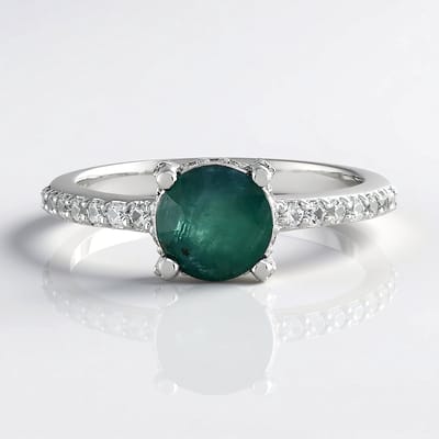 Cavill - Elegante damesring 925 Sterling Zilver - 1,44 ct Grandidieriet blauwgroen rond - Zirkonia 0,52 ct fonkelend