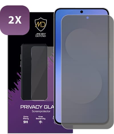 2-Pack MobyDefend Screenprotectors - Geschikt voor Samsung Galaxy S25 FE - HD Privacy Glass Screensavers