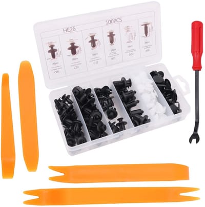 Dailygoods- Bevestigingsclips Set 100 Stuks - Auto Clips - Trim Clips - Bumper Clips - Spatbord Clips - Duurzaam Nylon - Autoclips