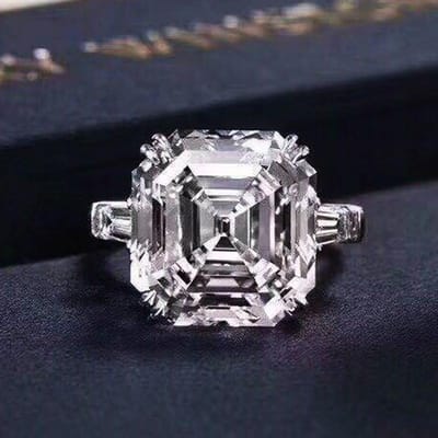 Handgemaakte Liefhebbers Beloven Ring Zilver Kleur Asscher Cut 12mm Aaaaa Sona Cz Wedding Band Ringen Voor Vrouwen Mannen Mode-sieraden 10 gray