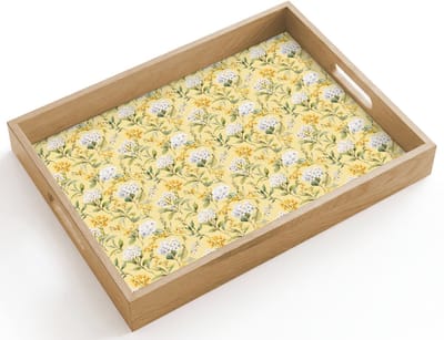 Dienblad hout 40x30 cm - Schootdienblad - Frans - Citroen - Bloesem - Wit - Geel - Borrelplank rechthoek - Plateau dienbladen