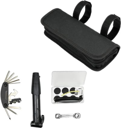 Benson Fiets reparatieset - Deluxe - 16-delig - Compact en veelzijdig - Inclusief minipomp en tas