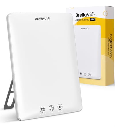BrellaVio Daglichtlamp PRO - 12.000 Lux - Wit - Incl. Opberghoes - UV-vrije LED Lamp - Daglicht Lampen - Hobby Bureaulamp