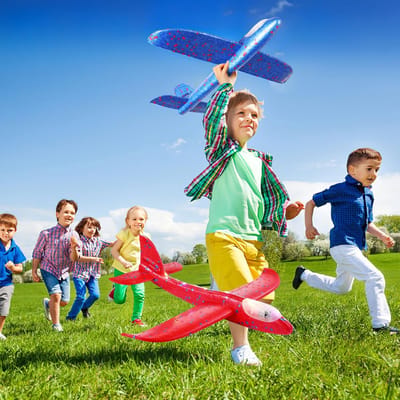Allecto - Wervliegtuig - Lichtgevend speelgoed - Ideaal voor buiten - Zweefvliegtuig - 2 stuks - Geschikt voor kinderen - 37 x 35 x 8,5 cm