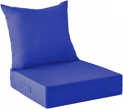 Diepe Zitkussenset - Tuinkussens Bankkussens - Buiten Ontspannen - Waterdicht En Kleurvast - 48 56 61 cm - Royal blue