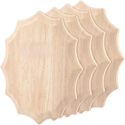 Onbewerkte Houten Plaat 198 x 250 x 16.5mm - Ovale Blanko Borden voor Schilderen, Houtsnijwerk en DIY Creaties voor Thuisdecoratie