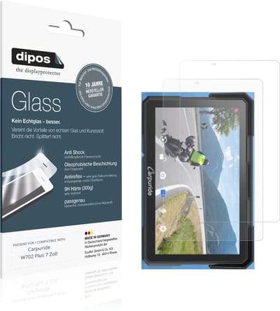 dipos – 2x Matte Pantserfolie geschikt voor Carpuride W702 Plus 7 Zoll | 9H Screenprotector