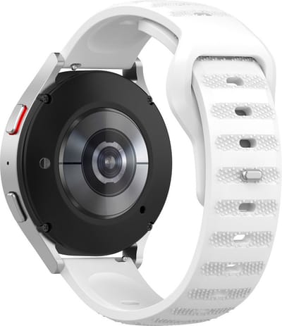 Siliconen bandje - geschikt voor Garmin Venu (2 Plus) / Venu SQ (2) / Vivomove (Style - Sport) / Vivoactive 3 / 5 / 6 / Forerunner 55 / 165 / 245 / 645 / 570 - 42mm - wit