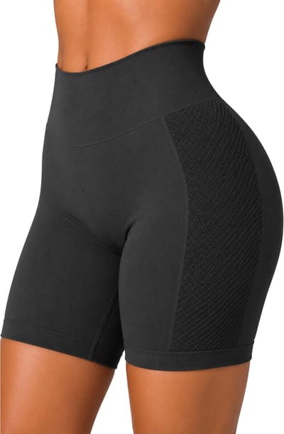 SparkNine Sculptfit sport short fitness - dames - S - zwart - hoge taille & buttlift - shapend - hoog elastisch naadloos - ademend