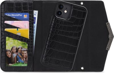 iPhone 12 Mini Clutch Case hoesje - Mobilize - Croco Zwart - Kunstleer