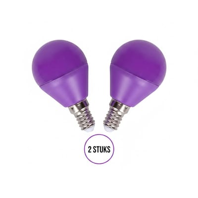 G45 kogellamp paars 2 stuks - E14 LED lamp 4W=30W gloeilamp - 230V