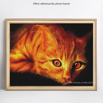 Diamant broderie chat 5D bricolage rond point de croix diamant peinture 20X30CM