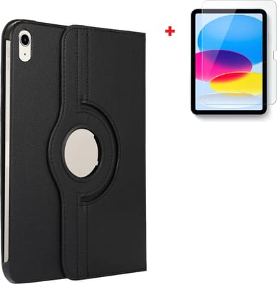 Pearlycase Hoesje Geschikt voor iPad 10.9 2022 (10th Gen) hoesje - iPad 11 2025 (11th Gen) A16 - Tablet Cover Case Zwart + Screenprotector