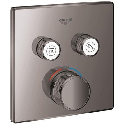 Grohe Grohtherm SmartControl thermostat ready-mount set with 2 shut-off valves, square design 29124A00