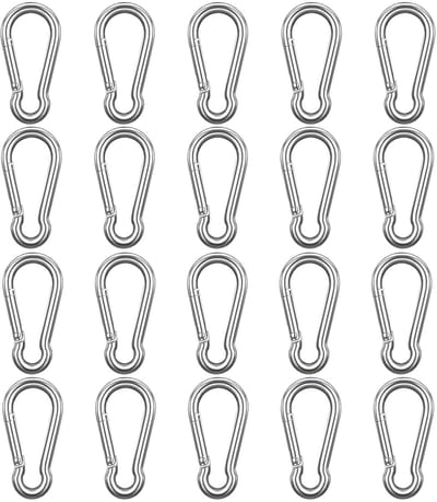 Dailygoods - Karabijnhaak, kleine karabijnhaak, aluminium, karabijnhaak, sleutelhanger, klikhaak voor rugzak, riem, hondenriem, camping, wandelen, vissen, reizen