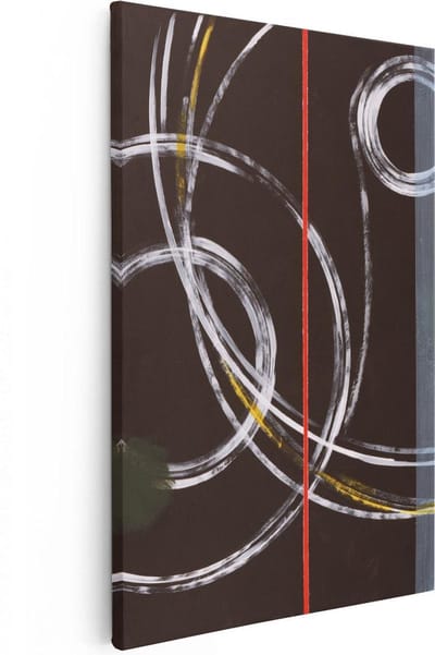Artaza Canvas Schilderij Abstracte Kunst - 20x30 cm - Klein - Muurdecoratie Woonkamer - Wanddecoratie Zwart Wit - Kamer Accessoires