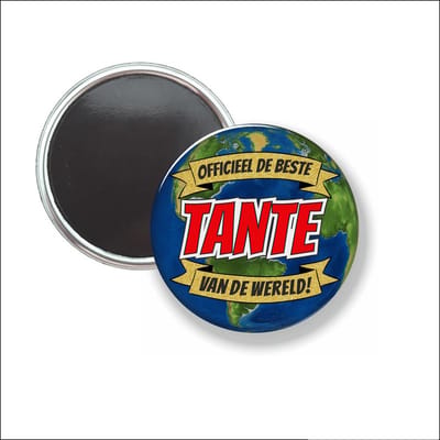 Button Met Magneet 58 MM - Officieel De Beste Tante Van De Wereld - NIET VOOR KLEDING
