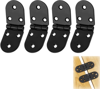 Dailygoody - Vouwscharnieren - Roestvrijstalen Vouwscharnieren - 180° Vrije Hoek - Zwart - Meubel Scharnieren - Perfect voor Tafels en Kasten - Set va