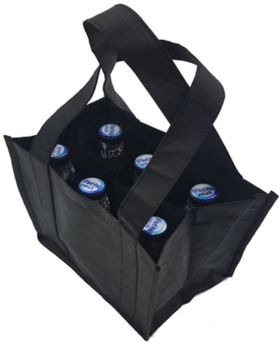 Dailygoods- Flessentas 6 flessen - Flessendrager - Flessenwasser - Flessenmand - Waterdicht - Scheidingswanden - 31 x 25 x 18 cm - Drankentas