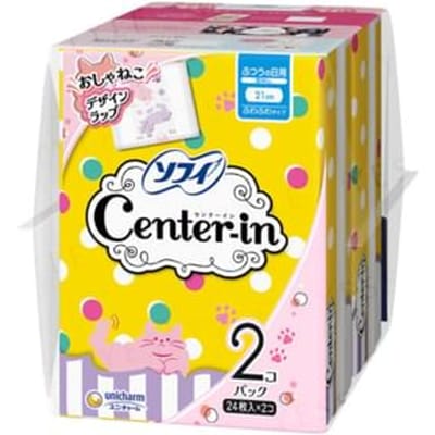 Unicharm - Center-In Feminine Pads Without Wings 21cm 24 pcs x 2