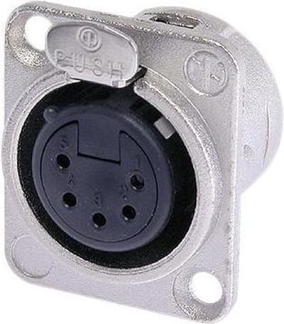 Neutrik NC5FD-L-1 XLR-connector Flensbus, contacten recht Aantal polen: 5 Zilver 1 stuk(s)