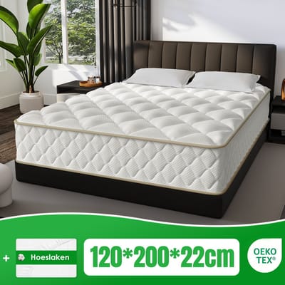 Fukstern Topper Matras 180x200 – 6 cm Dik 3D Air Topdekmatras – Orthopedische Hotel Topper – Zacht Comfort & Drukverlichting – Wasbaar & Anti-Allergisch – Elastische Hoeken – Tweepersoons Matras
