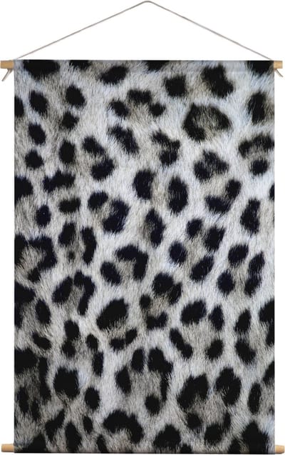 Sneeuw Luipaardprint | Dieren | Textieldoek | Textielposter | Wanddecoratie | 60CM x 90CM” | Schilderij