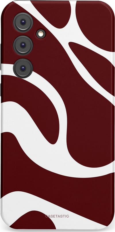 Casetastic Hoesje Geschikt voor Samsung A35 - Stijlvolle Beschermende Duo-layer Case - Bordeaux Swirl