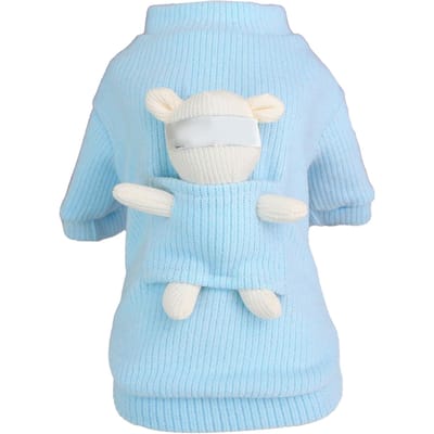 Hondentrui Verdikte Winterkleding Breiwol Schattige Beer Speelgoedvorm Warme Kleding Blauw XXL XXL blauw