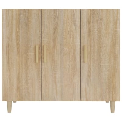 vidaXL - Dressoir - 90x34x80 - cm - bewerkt - hout - sonoma - eikenkleurig
