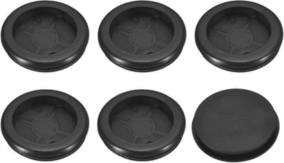6 Stuks Rubber Grommets 1-5/8" (40mm) Boorgat, 1-1/4" (33mm) ID, Kabelbescherming, Rubberafdichtingen en Brandwerende Gasket in Zwart