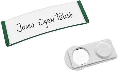 CombiCraft Polar20 naambadge met dubbelmagneet groen 68x22mm - per 10 stuks